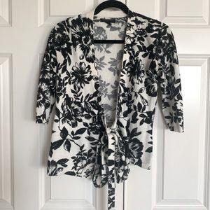 3/4 sleeve wrap around sweater